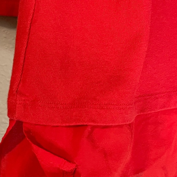 Talbots deep orange 3/4 sleeved cotton top. Vside semi sheer hem. Women’s Medium - Picture 4 of 7